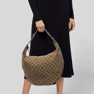 Gucci Tan Patterned Hobo Bag! Pristine condition!